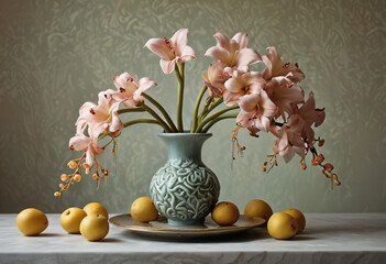 Still Life with Flowers and Fruit © arturkowynia
