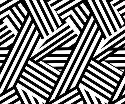 Fototapeta stock photo geometry tile abstract seamless pattern, black and white American design 