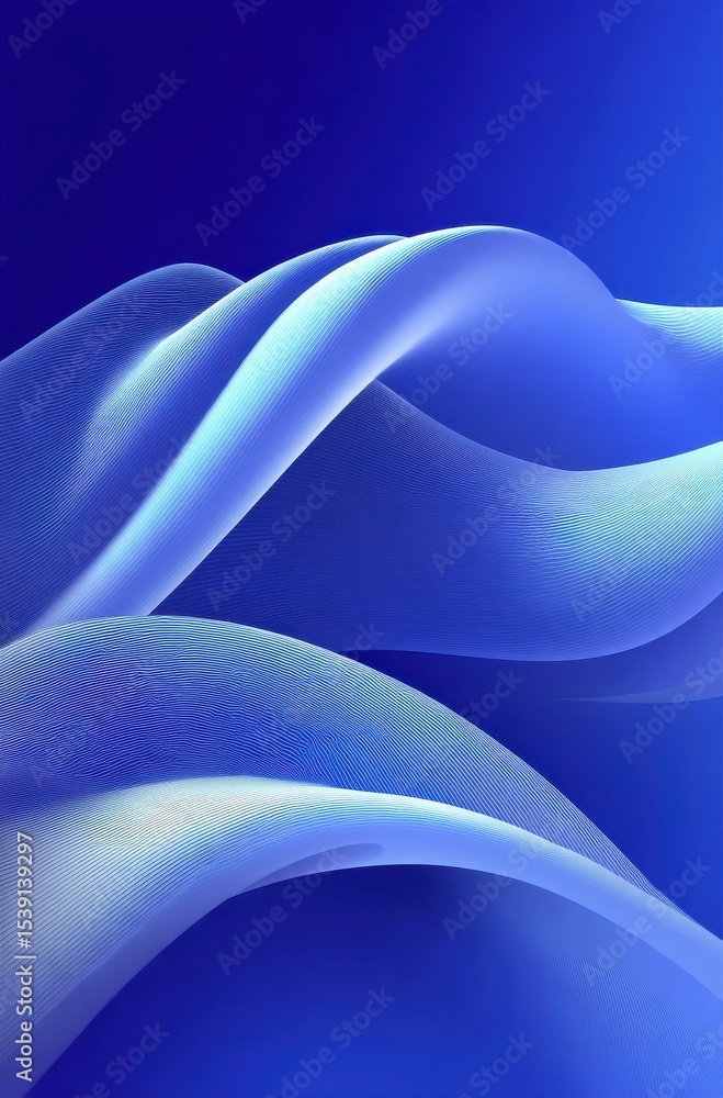 Poster abstract blue wave gradient background with flowing layered design
