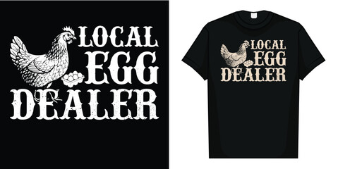 Local Egg Dealer Retro Chicken Funny Farmer Easter T-Shirt