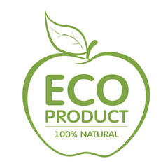 Eco friendly icon. Apple icon. Eco product label