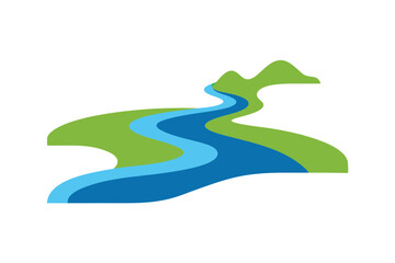 flat color river flowing