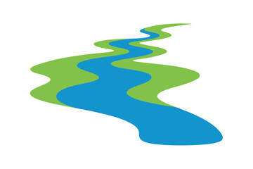 flat color river flowing