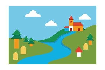 landscape with houses