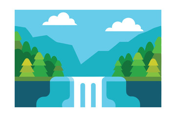 Fototapeta premium landscape with mountains and trees
