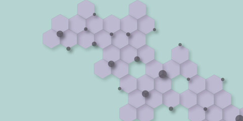Abstract gradient hexagon digital technology background. Vector abstract graphic design banner pattern presentation background web template. Molecular structure abstract tech background.
