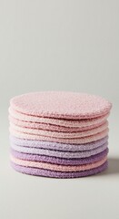 Stack of Soft Pink and Purple Makeup Remover Pads