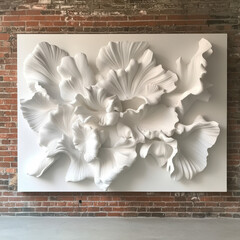 Stunning White Floral Wall Sculpture