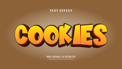 3D text effect COOKIES, editable text