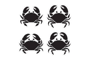Crab Sea Animal Silhouettes