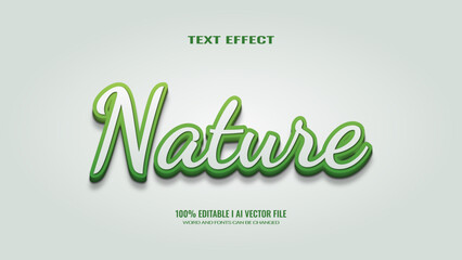 3D text effect NATURE, editable text
