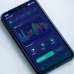 Mobile App UI Finance Dashboard with Chart on Phone Screen ,Finance ,MobileUI