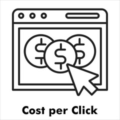 Cost Per Click Outline Icon