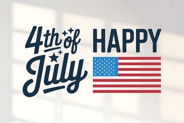 Happy fourth of july with american flag design for independence day