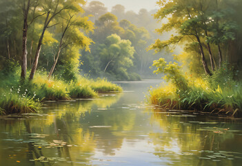Fototapeta premium Serene Riverbank