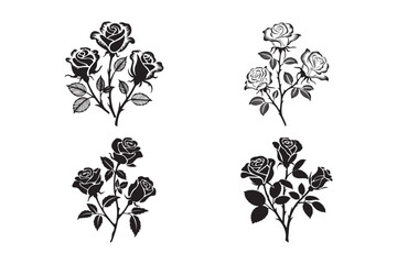 Rose Flower Bouquet Stencil Art