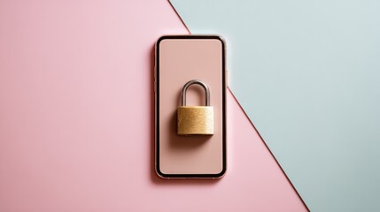 Smartphone With a Lock Symbolizing Cybersecurity and Data Protection