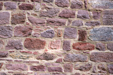 Stone wall texture background - grey stone siding with different sized stones
