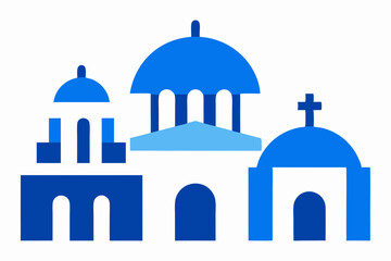 Greek island churches blue architectural icons