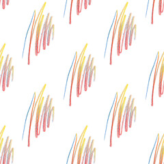the pattern is an ornament of strokes of lines in colored pencil, an isolated illustration on a background