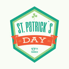 St. Patrick day badge typography message in green and orange colors - vector eps8.eps