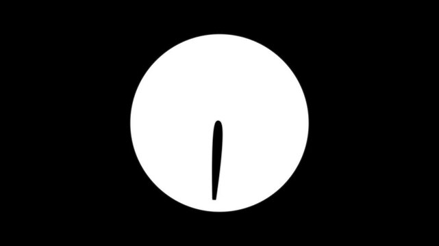 Twelve o'clock clock icon black background.
