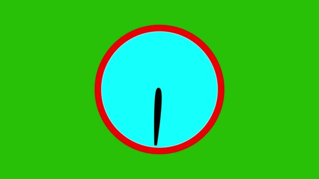 Twelve o'clock clock icon green background.