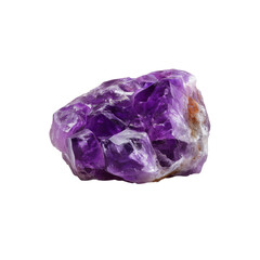 Fototapeta premium Big raw brazilian amethyst rock isolated on white Or transparent background 