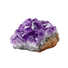 Fototapeta premium Big raw brazilian amethyst rock isolated on white Or transparent background 