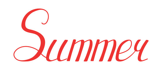 Summer lettering quote hand drawn illustration, isolated vector. Flat style design. Summer clip art, seasonal element, print. Handwritten typography, text, cursive, calligraphy. Holidays vacations