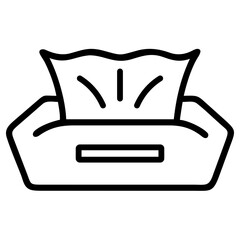 Simple outline icon of container of wet wipes in minimalistic style