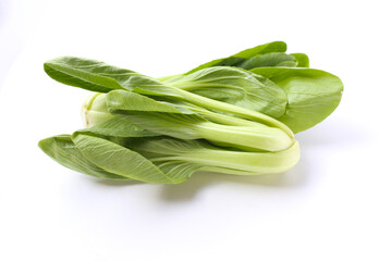 Fresh bok choy on white background.