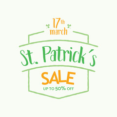 St. Patrick`s Day special offer sale text badge typography - vector eps8.eps