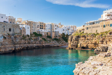 Polignano a mare, popular seaside town in southern Italy  on the Adriatic sea.