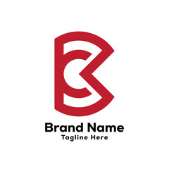 Obraz premium ck or cb letter creative red color logo design