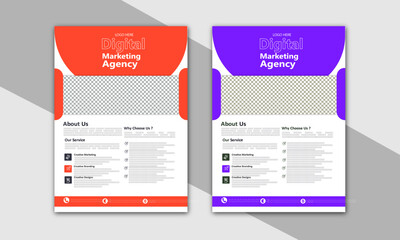 
3. Digital Agency Flyer Design with Digital marketing poster design A4 Size
