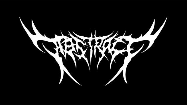 Abstract text typography vector in a striking and intense dark metal font style for t-shirt print apparel, sticker, poster, logo and more