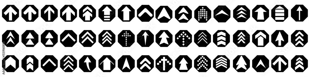 Poster up arrow vector icon set. scroll illustration sign collection. direction symbol or logo. arrow set o
