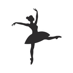Ballerinas Silhouette On A White Background Vector