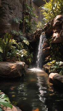 The waterfall in the garden