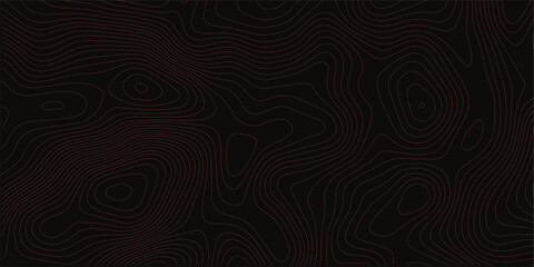 Contour lines. Actual topography map. Dark seamless design, energetic tileable isolines pattern. Vector illustration.