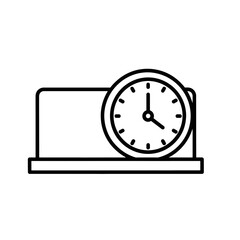 Blockchain technology icon featuring a clock symbolizing time...