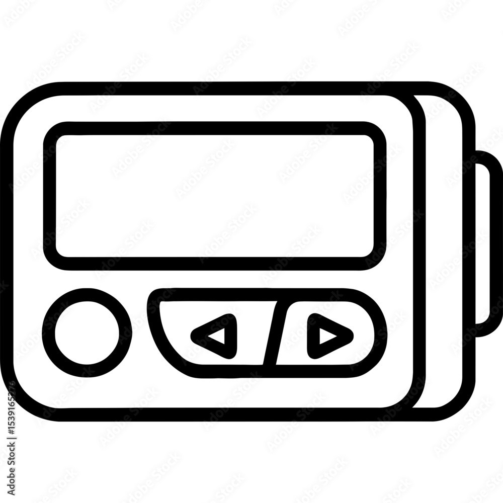 Poster pager beeper device outline icon vector