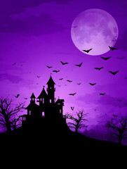 Halloween background with pumpkins. Spooky horror scene. Jack-o-lantern conceptual holiday background design