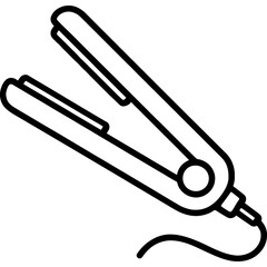 Minimalist hair straightener outline icon