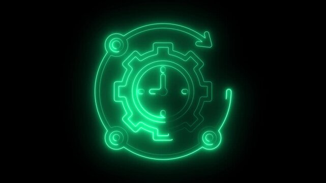 Business efficiency concept, how much a company or organization can produce as it relates to time, cost and quality motion graphics. on with black background.