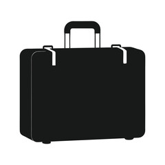 Black Suitcase Icon Isolated on White Background  
