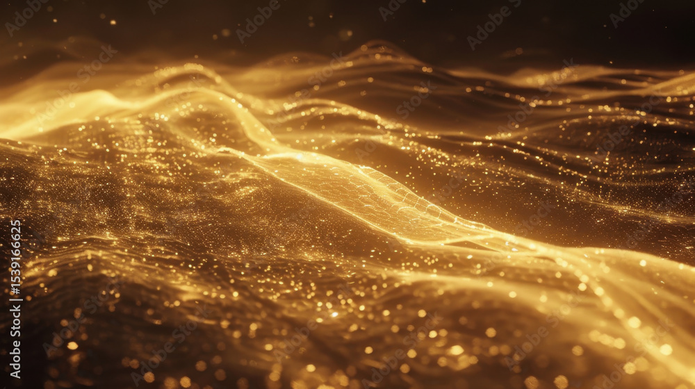 Poster gentle curve motion animation with soft glowing wave, creating mesmerizing visual experience