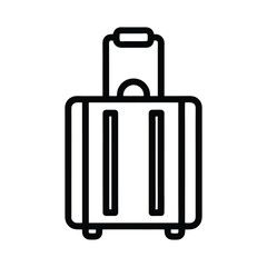 Travel Suitcase Line Drawing Isolated on White Background 
