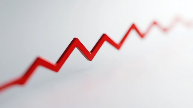 Red graph line rising